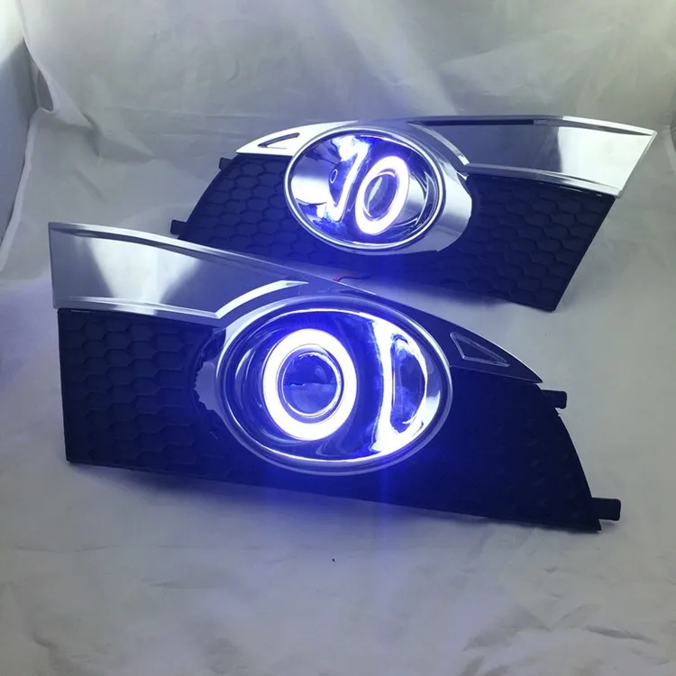 Новинка! Супер яркий DRL COB angel eye(6 цветов)+ объектив проектора+ галогенная противотуманная фара для chevrolet captiva