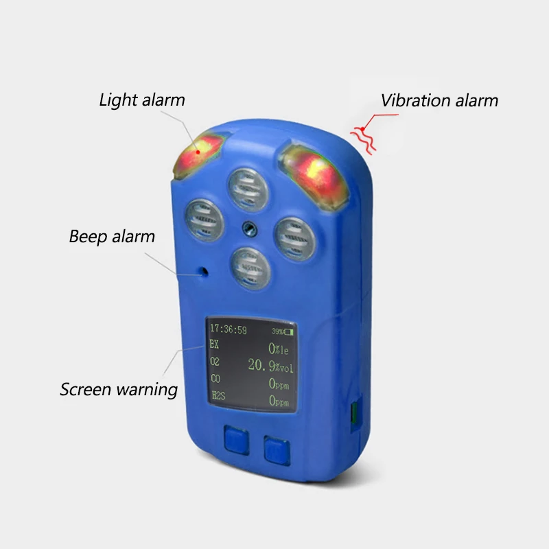 4 в 1 мульти детектор газа окись углерода CO O2 H2S кислородный анализатор горючих
