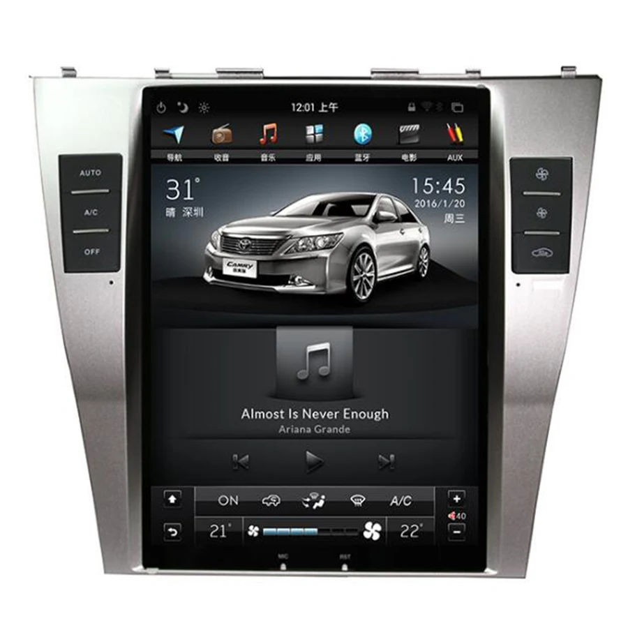 Android 7,1 Tesla стиль автомобиля радио gps навигация для TOYOTA CAMRY 2007 2008 2009 2010 2011 Aurion DVD плеер стерео Мультимедиа