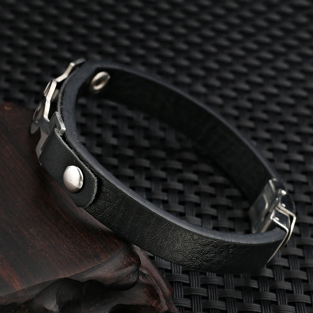 Дизайн Музыкальные ноты Braclet для мужчин подлинный мужской кожаный браслет хип-хоп браслеты из нержавеющей стали ручной ювелирные изделия Pulseira Feminina