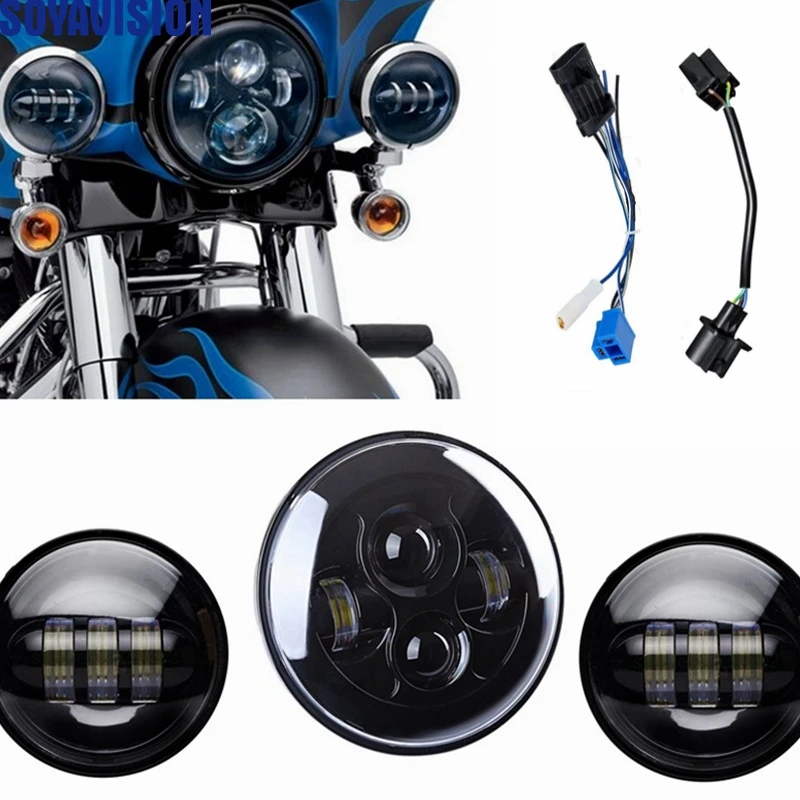 Для мотоцикла Harley 7 &quotсветодиодный фара двигателя вспомогательная ближнего