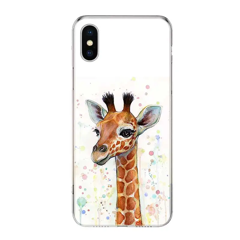 Забавный силиконовый чехол для Apple iPhone 6 6S 7 8 Plus X 10 XS MAX XR 5 5S SE с рисунком жирафа |