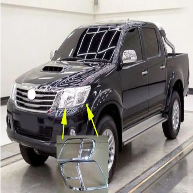 Подходит для Toyota hilux аксессуары ABS хромированный дизайн фары Крышка для toyota hilux vigo 2012 2013 автозапчасти