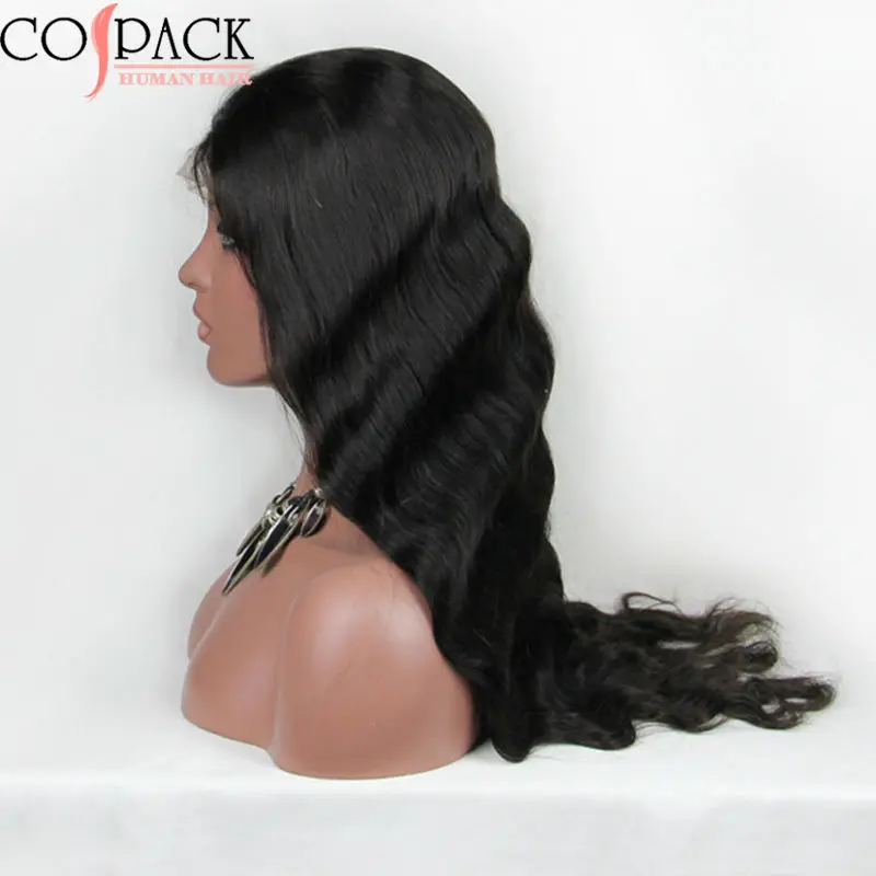 7А Необработанные Full Lace Человеческих Волос Парики Кружева Перед Объемная Волна