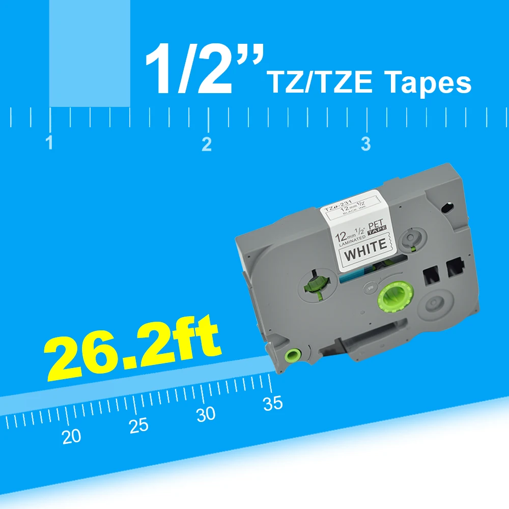 Орисон 12 мм черный на белом фоне для Brother P Touch Label Printer ленты TZE 231 TZ TZe TZE231 TZ231