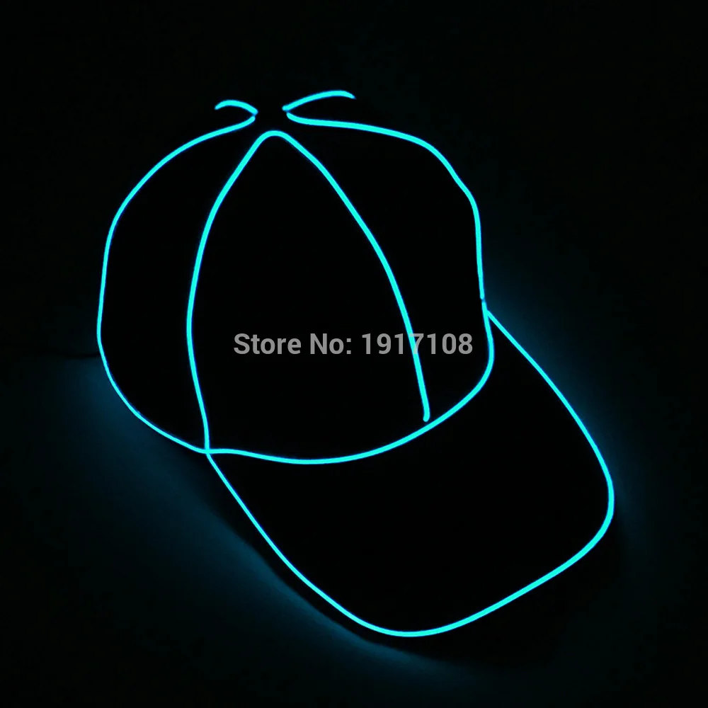 Transparent Blue Новинка, модные, вечерние, хлопковые, Snapback, светодиодный, шапки, классный светильник, EL Wire, бейсболки для Bboy, хип-хоп шапки, товары для клуба - Цвет: Transparent Blue