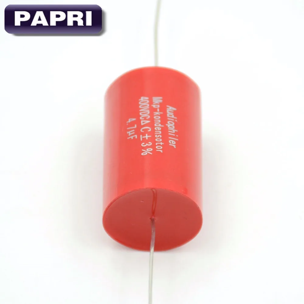 PAPRI 10 шт. полипропиленовый осевой MKP 4 7 мкФ 400VDC аудио конденсатор Гитара DIY HIFI