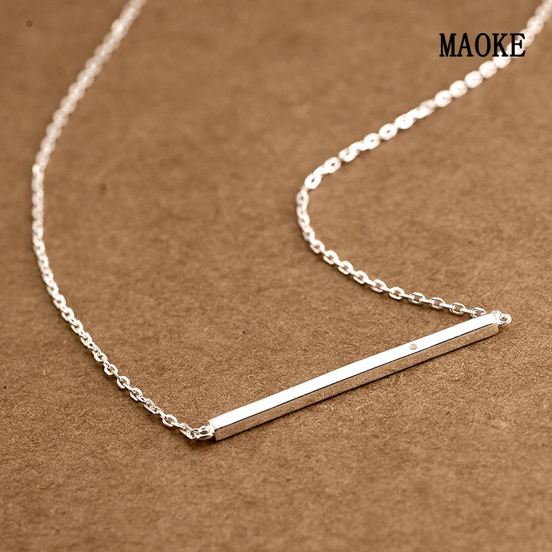 

Promotions S925 Sterling SV Minimalist Chain Necklace for Women's Fashion Gifts