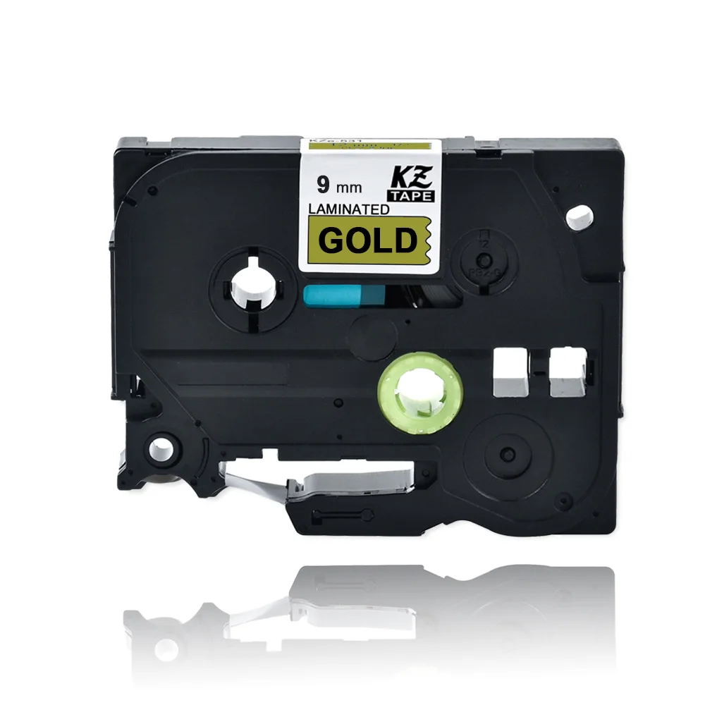 CIDY TZ221 TZ 221 TZe221 TZe 221 ламинированная клейкая tz-221 tze-221 этикетки лента P Touch черный на белом Совместимость для Brother - Цвет: black on gold