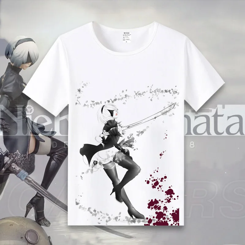 Футболки Coshome Game NieR Automata 2B костюмы для косплея футболка мужские и женские топы с