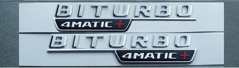BITURBO 4matic 2pcs 17-18 2 шт. V8 BITURBO 4matic+ турбо-1 шт. E53 E43 E63S автомобиля fender Эмблема для Mercedes Benz AMG 4matic - Название цвета: BITURBO 4matic 2pcs