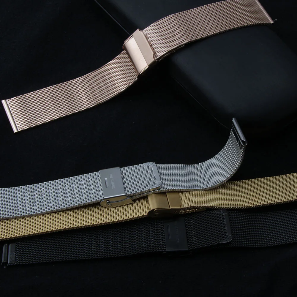 Ремешок Миланская сетка для мужских часов кварцевый браслет из нержавеющей