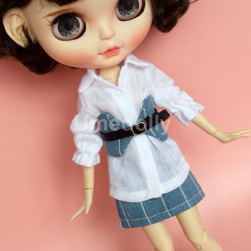 1 комплект модной кукольной юбки ICY Blyth + белая рубашка пояс одежда для Azone Licca куклы