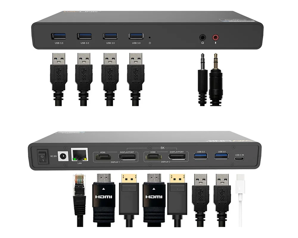 Wavlink док-станция для ноутбука Универсальный 5 к USB-C двойной 4 к дисплей USB 3,0 ВИДЕО гигабитный Ethernet w/HDMI/Дисплей порт для Mac OS