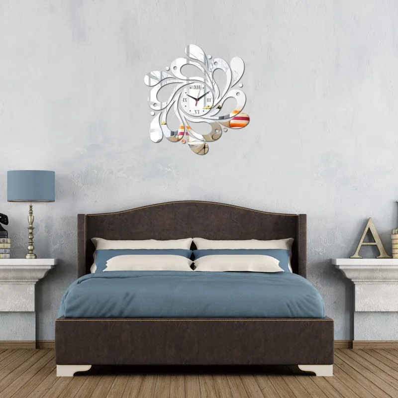 reloj de pared Часы Новые настоящие часы украшения дома настенные наклейки зеркало акриловая гостиная
