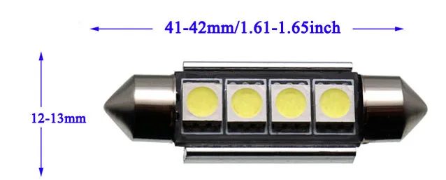 1pcx41-42mm 4smd C5W W5W BA9S Автомобильный светодиодный светильник 31 мм 36 мм 39 мм 41 мм C10W автомобильный интерьерный светильник CANBUS без ошибок фестон купол лампа для чтения - Испускаемый цвет: 1pcx41-42mm 4smd