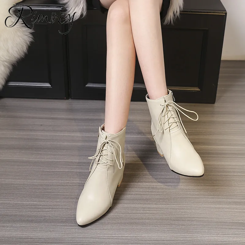 Rimocy женская обувь высокого качества из мягкой кожи botines mujer Большие размеры 33—45