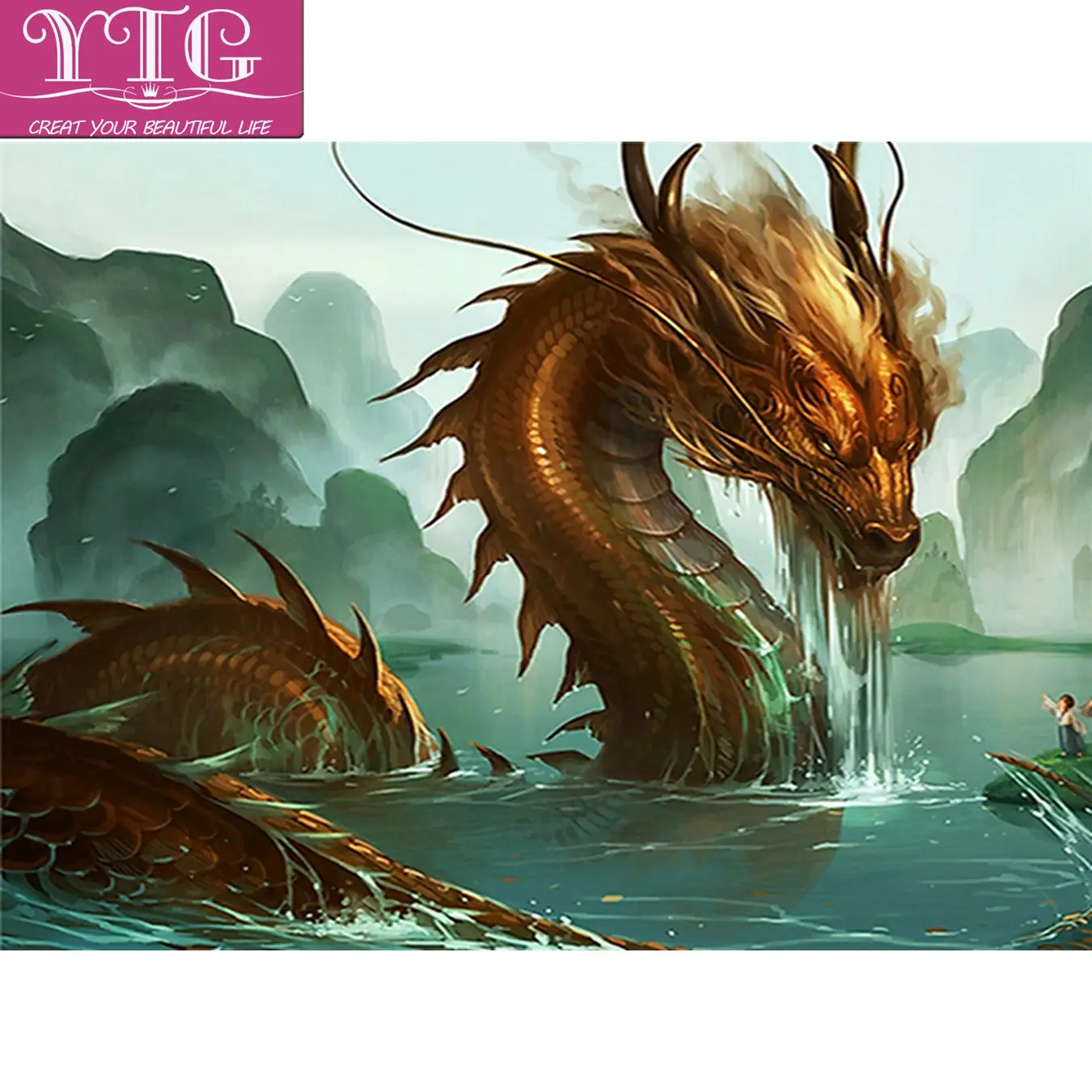 Алмазная вышивка дракон полный алмазная живопись животное крестом 5D рукоделие