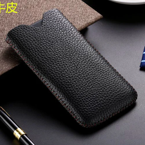6 цветов Натуральная кожа Pull Sleeve Чехол для телефона для iPhone X XR XS MAX Натуральная воловья коровья кожа кошелек сумка для iPhone X - Цвет: 1