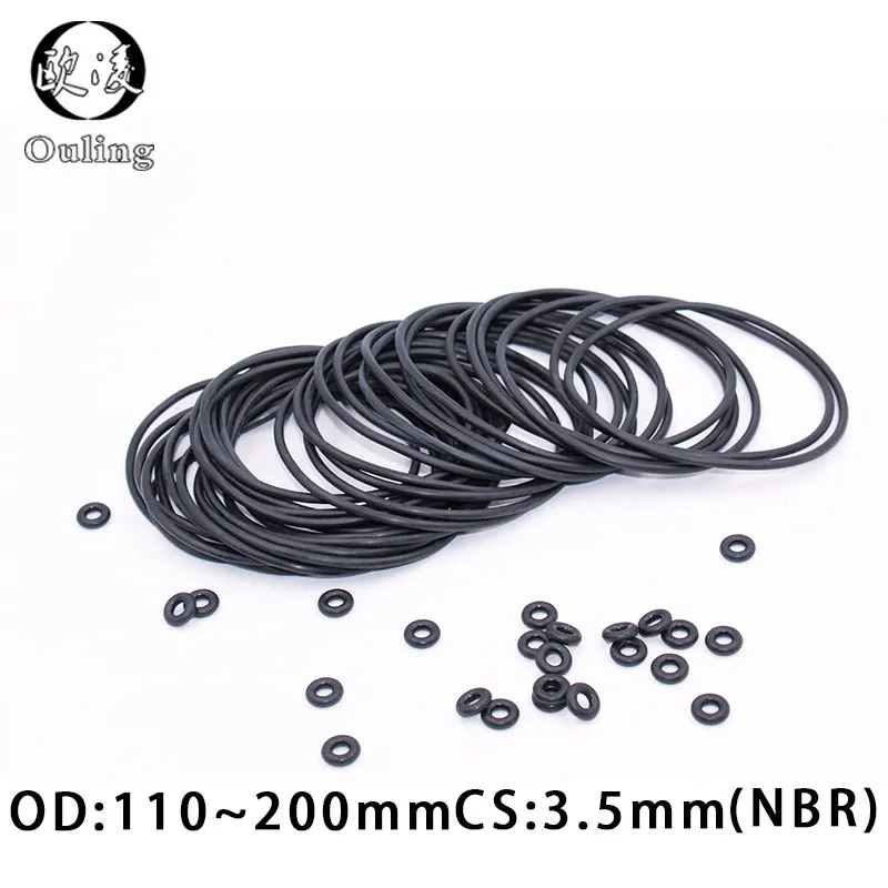 Резиновое кольцо черный NBR уплотнительное CS3.5mm OD110/135/140/145/150/200 мм уплотнения