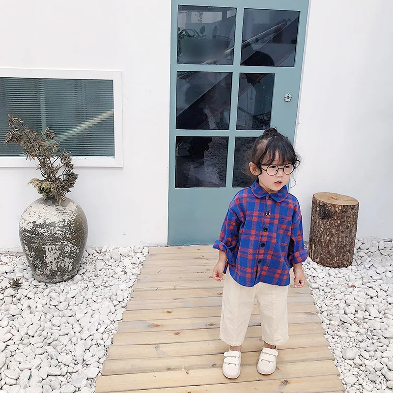 Брюки детские осенние однотонные из хлопка и конопли повседневные штаны с