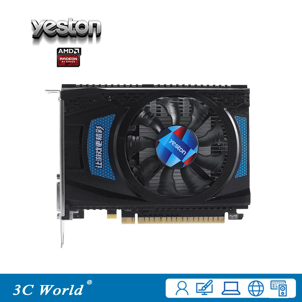 YESTON Radeon RX550 Графика Card 4 ГБ GDDR5 128bit HDMI DVI DP 512SP оригинальный рабочего карты|desktop graphics