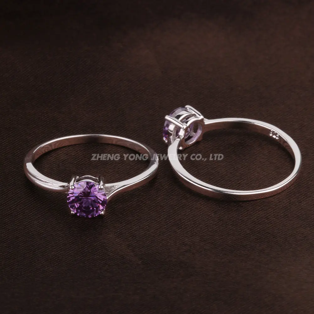 Кольца из серебра 925 пробы с родиевым покрытием и фианитами модные ювелирные