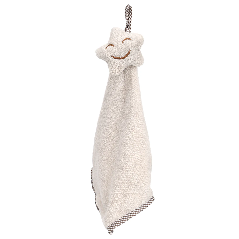 Coffee HOOMIN подвесные полотенца для рук Dishcloths коралловые бархатные милые звезды кухонное полотенце без ворса улыбающееся лицо водопоглощение - Цвет: Coffee