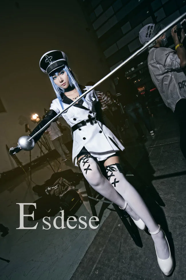 Акаме ga KILL Косплей Esdese Esdeath Косплей Костюм Esdese Униформа Аниме Косплей костюмы пальто+ шляпа+ ремень+ нарукавники