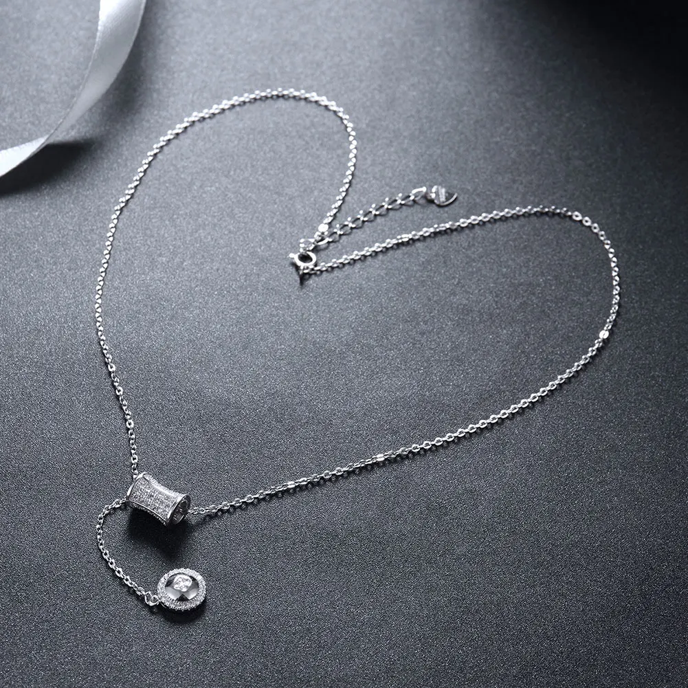 Муто 925 Кнопка серебра Форма ожерелья и кулоны Для женщин Мода Fine Jewelry CZ цепи SVXL7004 |