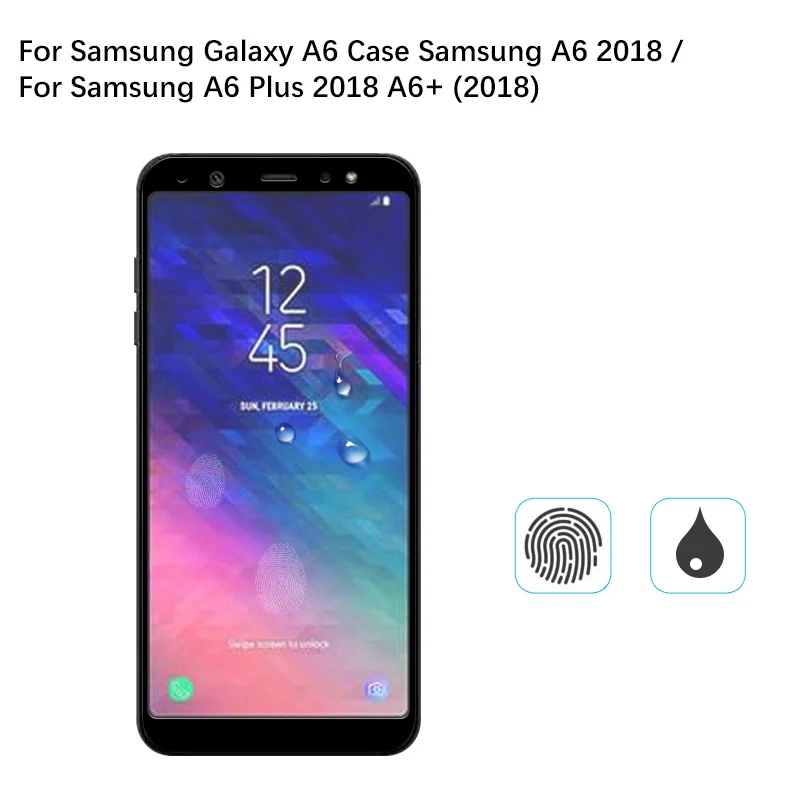 2 шт ультра тонкий протектор экрана закаленное стекло для Samsung A6 2018 полный экран