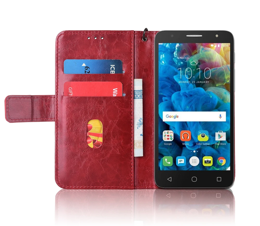 Кожаный чехол книжка для Alcatel 5056D POP 4 + Plus чехлы с цветочным принтом 100% специальный