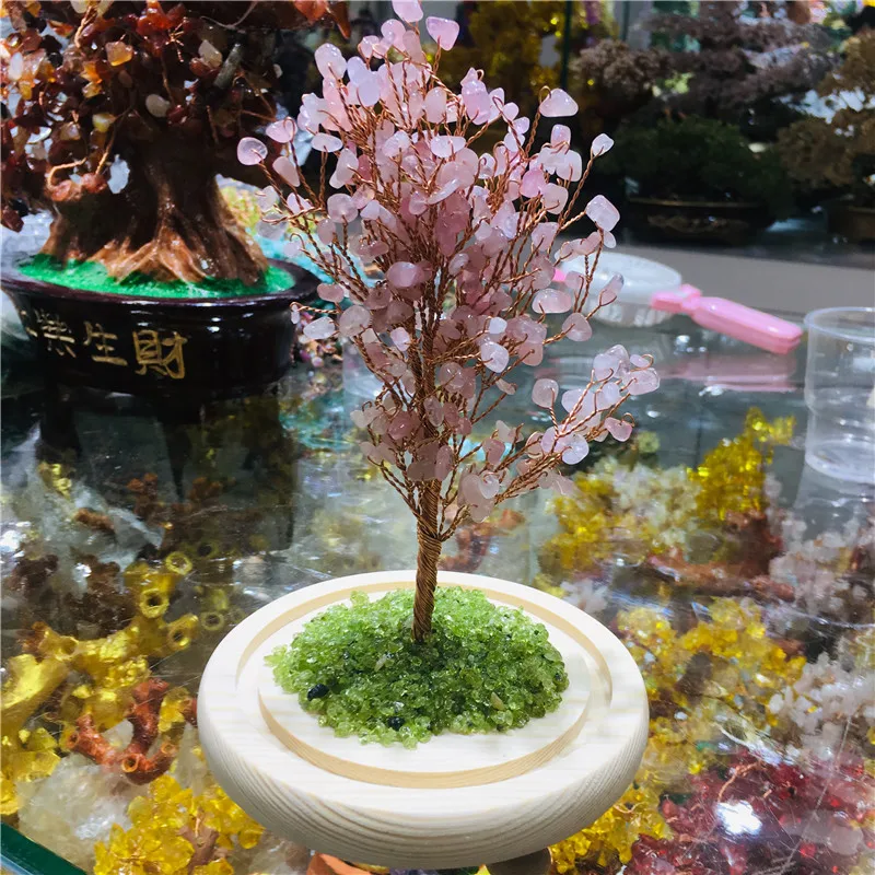 Natural crystal creative tree get rich tree decoration