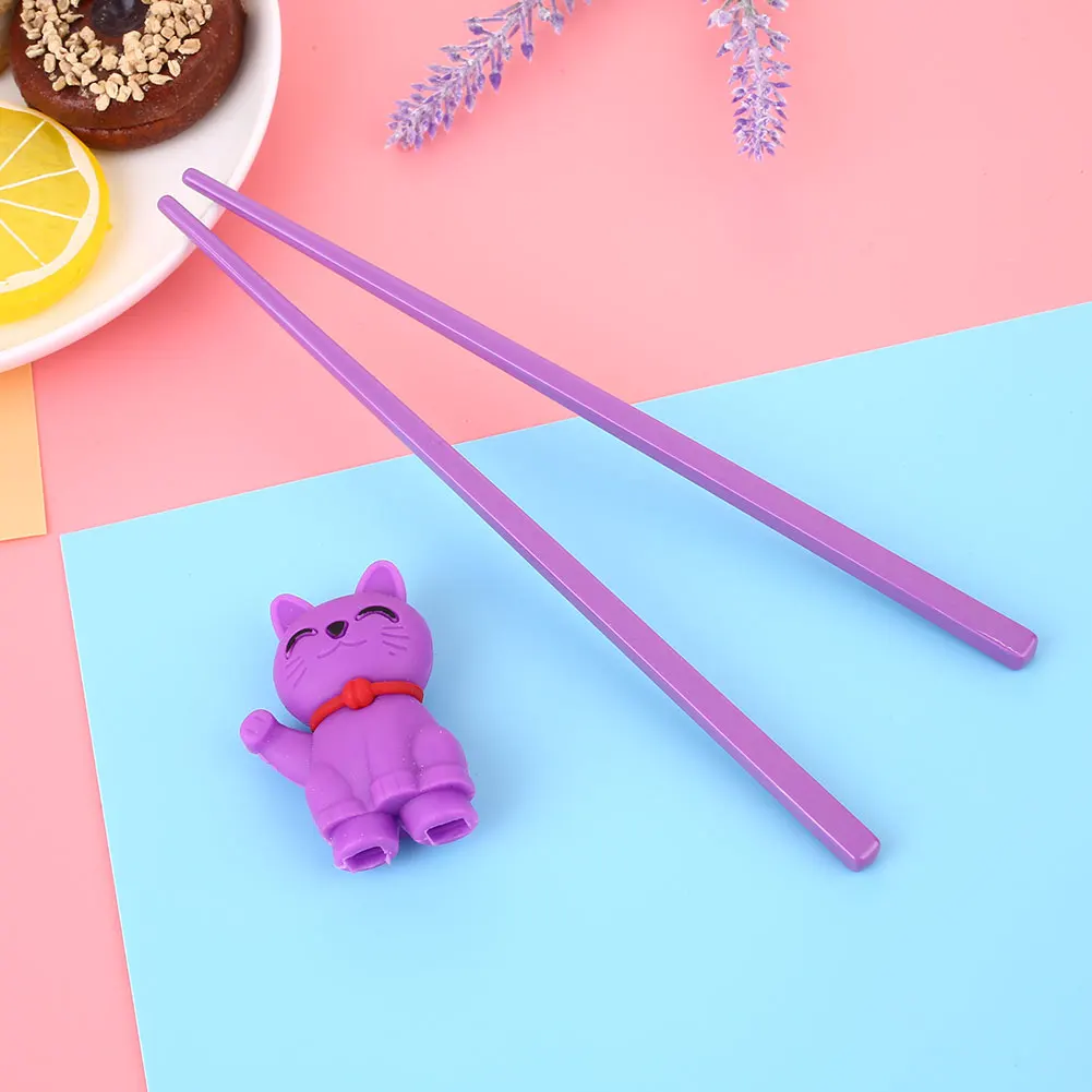 Chopsticks Reusable Dishwasher Safe Cat Tool Chopsticks Learning for Kids Training 1 Pair Helper Food Eating Fun