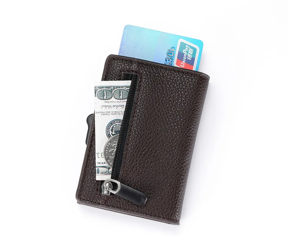 ZOVYVOL RFID Business Credit Card Holder Metal Coin PurseTravel CaseSingle Box Aluminium Wallet Men Women | Багаж и сумки