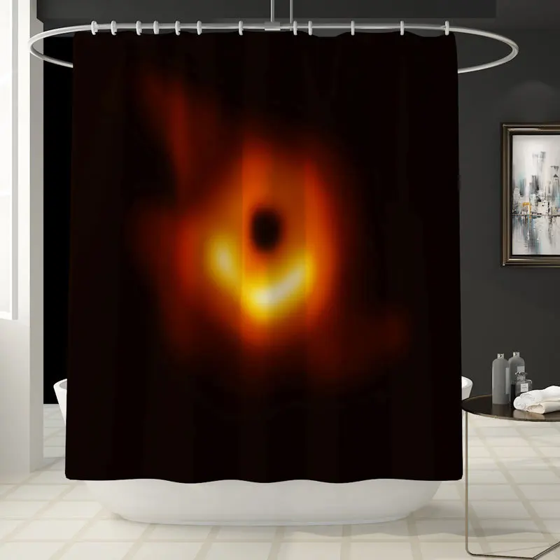 

4pcs/set Creative Printing Waterproof Shower Curtain Pedestal Rug Lid Toilet Cover Mat Bath Mat Set Bathroom Curtains