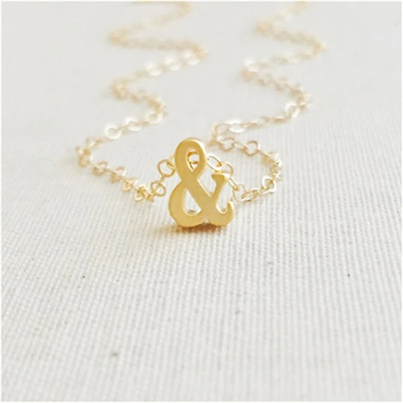 Ожерелье с маленьким амперсантом подвеска буквами ожерелье амперсом и символом