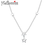 silver star heart pendant necklaces very thin necklace for women link chain choker best friends jewelry gifts colar feminino