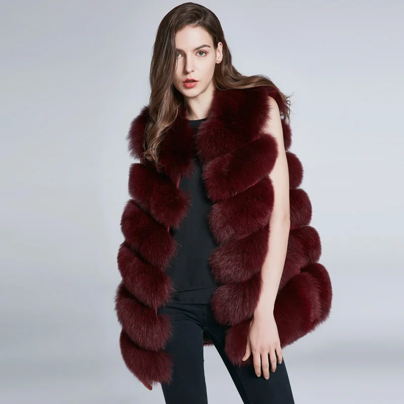 JKP Real Fur Vest coat Luxury natural Fox Warm Women Coat Vests Winter Fashion furs Women's Coats  Gilet Veste enlarge
