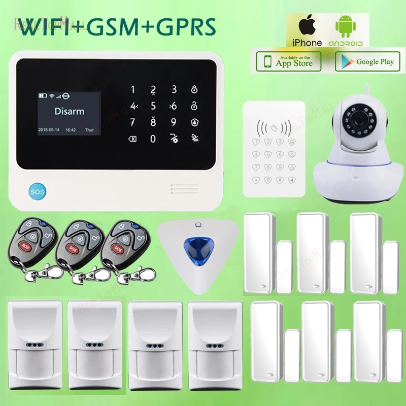 Android Iphone контролируется проводной беспроводной Wifi GSM GPRS домашняя система
