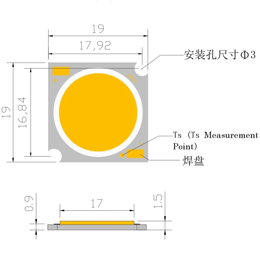 

25pcs 19MM COB 12C-5B-60chips 30W 36V-38V Warm natural noon white led Wall Lamps Headlamps Spotlights Ceiling Lights Downlights
