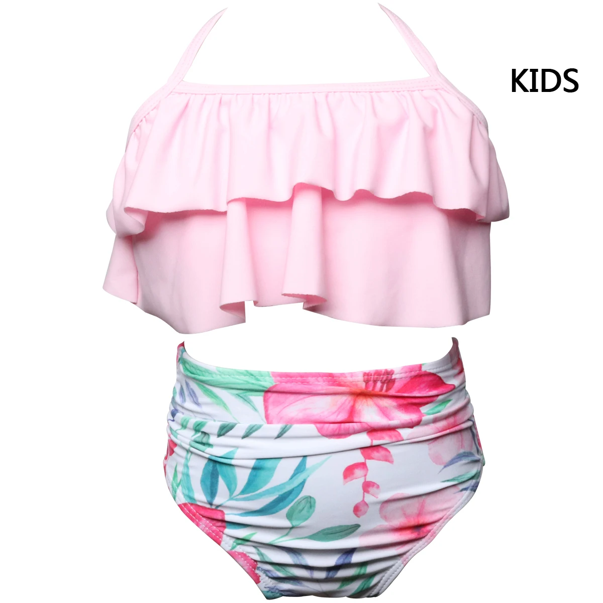 kids bathing suit Новинка, бикини, женский купальник с высокой талией, купальный костюм размера плюс, купальник с пуш-ап, комплект бикини, винтажная пляжная одежда для всей семьи - Цвет: kids bathing suit
