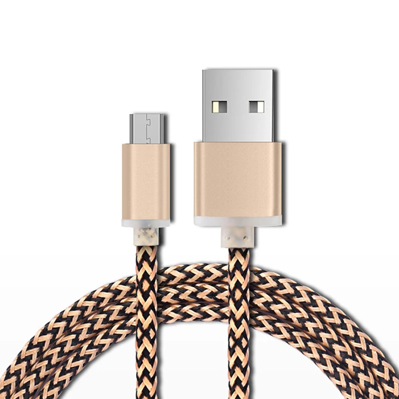 Микро USB кабель, высокоскоростной 2,0 USB Синхронизация и зарядка нейлоновый плетеный кабель для Android смартфонов планшетов стены и автомобильное зарядное устройство