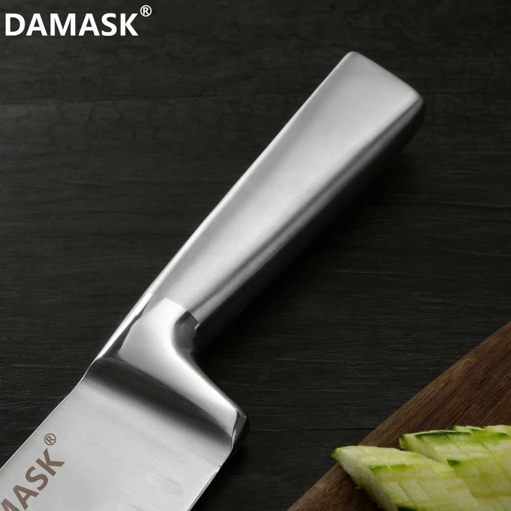 Дамасский нож для столовых приборов из нержавеющей стали, нож Santoku, 7 дюймов, бритва, острое лезвие, нож для очистки овощей, нож для нарезки хлеба, инструмент для приготовления пищи