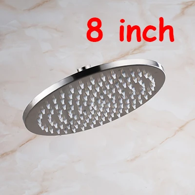 Multi Размеры LED Насадки для душа Кисточки Никель круглый Насадки для душа " 10" 1" 16" 20 дюймов Аксессуары для ванной комнаты - Цвет: 8 Inch No LED