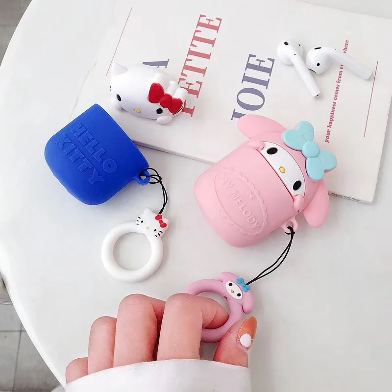 Милый защитный чехол Sanrio kitty cat my Melody для Apple AirPods зарядный Airpods 1 2 Мягкая