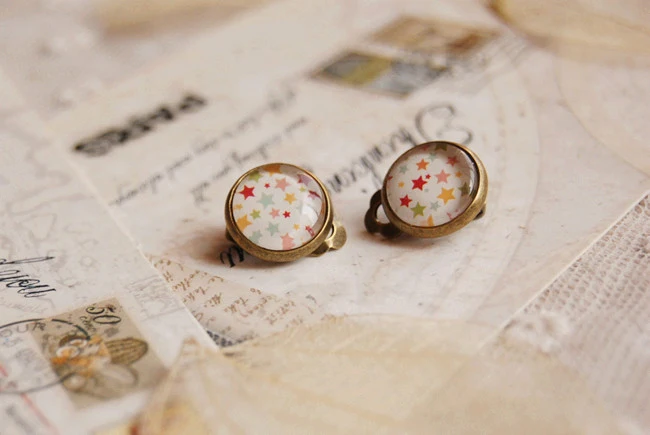 Популярные серьги со звездами без пирсинга для детей ручная работа круглый