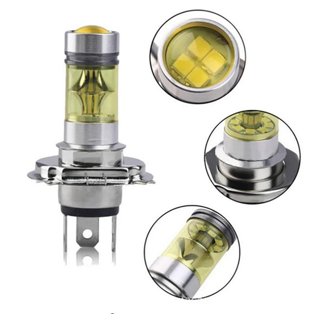 2PCS H4 LED туманная лампа 100W большая мощность 2835 золотой проектор