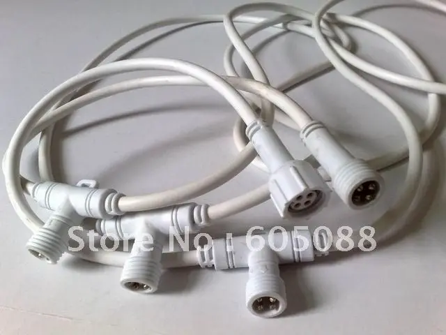 

waterproof rgb led luminaires extension cable,18# interconnecting T-wire,3m long,3pcs 4pins T-connector,50pcs/lot free shipping