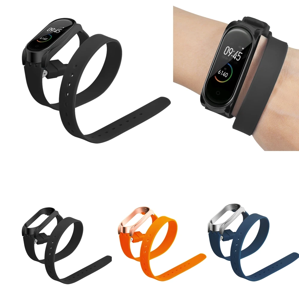 Двухконтурный силиконовый браслет сменный Браслет Для Xiaomi Miband 3/4 ремешок для Mi Band